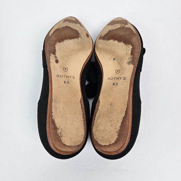 Rothy's The Point Mary Jane Bow Tie Ballet Flat Shoe Black 8.5 - Picture 10 of 12